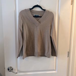 Karen Scott Tan Vneck Sweater